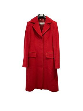 Max Mara Silver Tag Wool Long Coat 40 Red